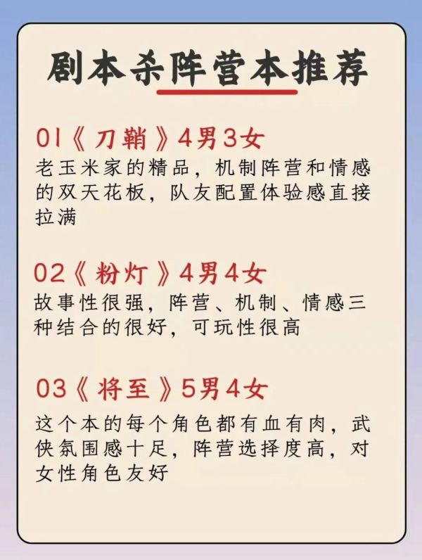剧本杀营本推荐剧本杀营本天花板
